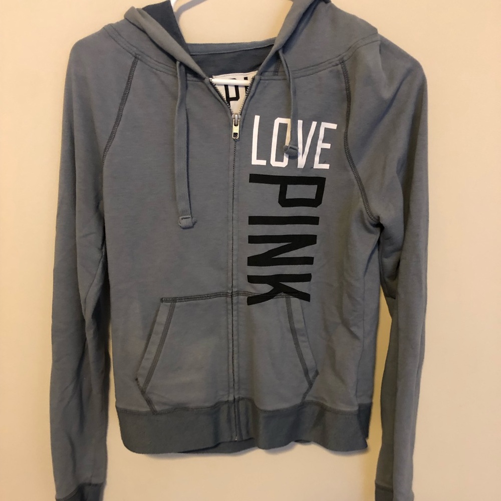 Two-Toned Gray Victoria’s Secret PINK full zip sweatshirt